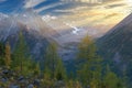 Beautiful autumn landscape, Altai mountains Russia. Royalty Free Stock Photo