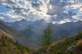 Beautiful autumn landscape, Altai mountains Russia. Royalty Free Stock Photo