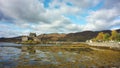 Beautiful autumn landscape around Eilean Donan Castle, Scottish Highlands, United Kingdom. Royalty Free Stock Photo