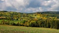 Beautiful autumn landscape. Colourful nature in autumn time. Highlands - Czech Republic-Blatiny.