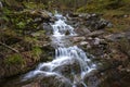 autumn landscape of flowing cascade water in a mountain river Royalty Free Stock Photo