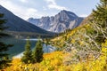 Beautiful Autumn landscape with Lake Josephine in Montana