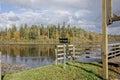 A beautiful autumn landscape and lake at Paimpont Broceliande France