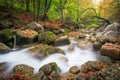 Beautiful autumn landscape with mountain river Royalty Free Stock Photo