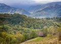 Beautiful autumn landscape over transylvania lands, old house, romania, vintage village, romania, transylvania Royalty Free Stock Photo