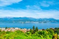 Beautiful autumn landscape of Stresa town, Italy Royalty Free Stock Photo