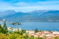 Beautiful autumn landscape of Stresa town, Italy Royalty Free Stock Photo