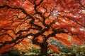 Beautiful autumn maple tree in japanese garden