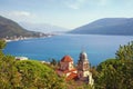 Beautiful autumn Mediterranean landscape. Montenegro . View of Savina Monastery and Bay of Kotor near Herceg Novi city