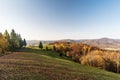 Beautiful autumn morning bellow Filipka hill in Slezske Beskydy mountains