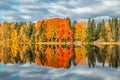 Beautiful autumn morning landscape of Kymijoki river waters. Finland, Kymenlaakso, Kouvola Royalty Free Stock Photo