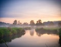 Beautiful autumn morning on a river in Bavaria Royalty Free Stock Photo