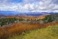 Beautiful autumn mountain landscape in North Carolina. Royalty Free Stock Photo