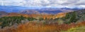 Beautiful autumn mountain panorama in North Carolina. Royalty Free Stock Photo