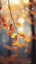 Beautiful autumn nature with vibrant and warm colors. Generative AI illustrations Royalty Free Stock Photo