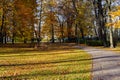 Beautiful autumn park. Autumn in Riga