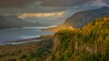 Beautiful Autumn sceen on Columbia river at sunset