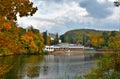 Beautiful autumn scenery of the Bear Lake at the Sovata resort in Romania