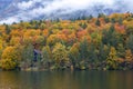 Beautiful autumn scenery at lake Bohinj.