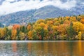 Beautiful autumn scenery at lake Bohinj.