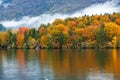 Beautiful autumn scenery at lake Bohinj.