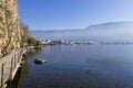 Beautiful autumn scenery in lake Ohrid Royalty Free Stock Photo