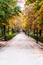 Beautiful autumn scenery in the Retiro park in  Madrid, Spain Royalty Free Stock Photo