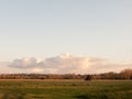 beautiful autumn sky sunset clouds over field in country landscape Royalty Free Stock Photo