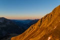 Beautiful autumn sunset in the mountains near Oberstdorf, Allgau, Germany