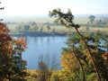 Beautiful autumn trees near river, Lithuania Royalty Free Stock Photo