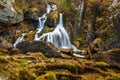 Waterfall rock autumn moss water Royalty Free Stock Photo