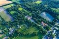 Beautiful avenue of trees of Nieborow Palace, a Baroque style residence in Poland. Colourful foliage in a French-design garden. Royalty Free Stock Photo