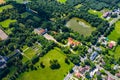 Beautiful avenue of trees of Nieborow Palace, a Baroque style residence in Poland. Colourful foliage in a French-design garden. Royalty Free Stock Photo