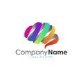 Beautiful awesome modern logo, colorful modern rainbow brain