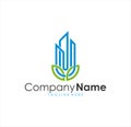 Beautiful awesome modern logo, modern green urban city Royalty Free Stock Photo