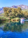 Beautiful Azmak river view from the boat at Akyaka Mugla.