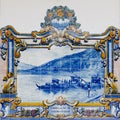 Beautiful Azulejos at Railway station of Pinhao, Portugal