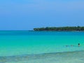 Beautiful azure blue beach on Cuba. Royalty Free Stock Photo