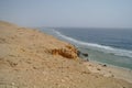 Beautiful azure red sea with waves and rocks and clear blue sky in Egypt Royalty Free Stock Photo