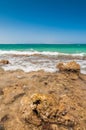 Beautiful azure red sea with waves and rocks in Egypt Royalty Free Stock Photo