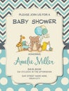 Beautiful baby boy shower card with toys Royalty Free Stock Photo