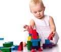 Beautiful baby building a castle Royalty Free Stock Photo
