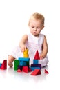 Beautiful baby building a castle Royalty Free Stock Photo