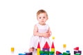 Beautiful baby building with cubes Royalty Free Stock Photo