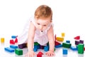 Beautiful baby building with cubes Royalty Free Stock Photo