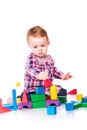 Beautiful baby building with cubes Royalty Free Stock Photo