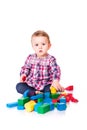 Beautiful baby building with cubes Royalty Free Stock Photo
