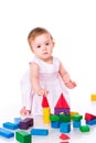 Beautiful baby building with cubes Royalty Free Stock Photo