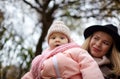 Beautiful baby girl with mother outdoors. Family outdoor Royalty Free Stock Photo