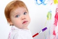 Beautiful Baby Girl Painting On Poster Board